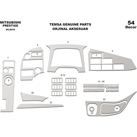 Meriç® Mitsubishi Temsa Prestige Torpido Kaplama 54 Parça 2016-›