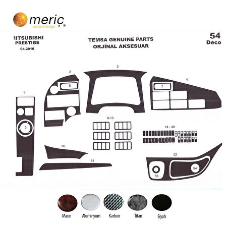 Meriç® Mitsubishi Temsa Prestige Torpido Kaplama 54 Parça 2016-›