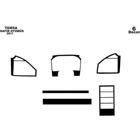 Meriç® Mitsubishi Safir Ön Torpido Kaplama 4 Parça 2011-2019
