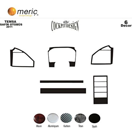 Meriç® Mitsubishi Safir Ön Torpido Kaplama 4 Parça 2011-2019