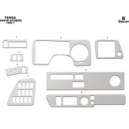 Meriç® Mitsubishi Safir Ön Torpido Kaplama 8 Parça 1999-2010