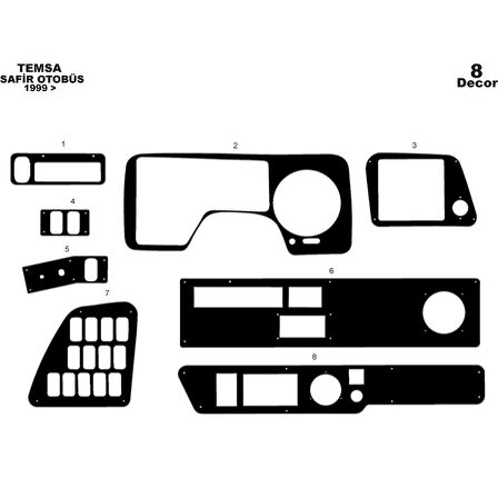 Meriç® Mitsubishi Safir Ön Torpido Kaplama 8 Parça 1999-2010