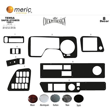 Meriç® Mitsubishi Safir Ön Torpido Kaplama 8 Parça 1999-2010
