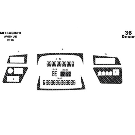 Meriç® Mitsubishi Avenue Ön Torpido Kaplama 36 Parça 2013-›