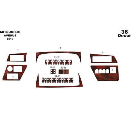 Meriç® Mitsubishi Avenue Ön Torpido Kaplama 36 Parça 2013-›