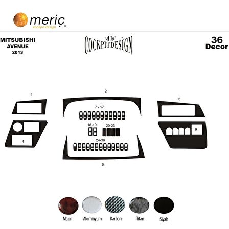 Meriç® Mitsubishi Avenue Ön Torpido Kaplama 36 Parça 2013-›