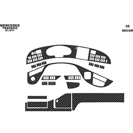 Meriç® Mercedes Travego Ön Torpido Kaplama 35 Parça 2005-2011