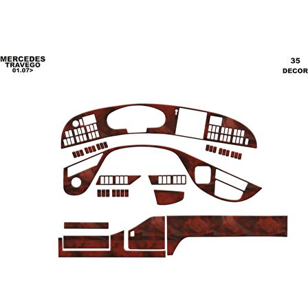 Meriç® Mercedes Travego Ön Torpido Kaplama 35 Parça 2005-2011