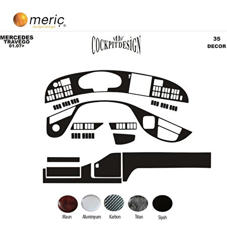 Meriç® Mercedes Travego Ön Torpido Kaplama 35 Parça 2005-2011