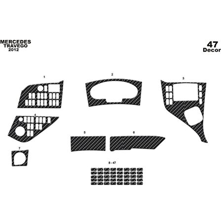 Meriç® Mercedes Travego Ön Torpido Kaplama 47 Parça 2012-›