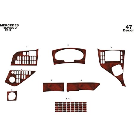 Meriç® Mercedes Travego Ön Torpido Kaplama 47 Parça 2012-›