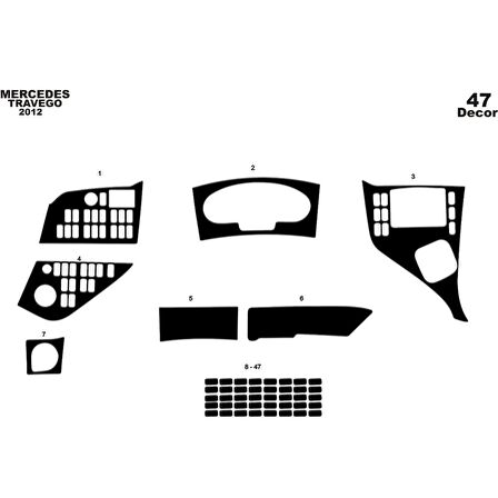 Meriç® Mercedes Travego Ön Torpido Kaplama 47 Parça 2012-›