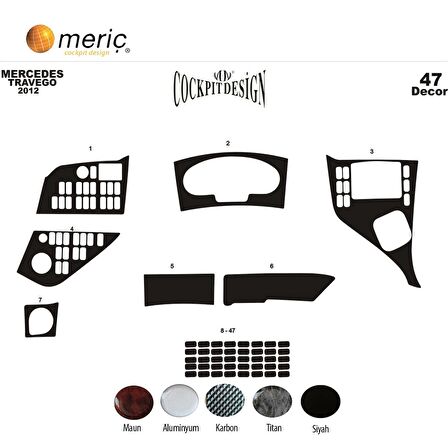 Meriç® Mercedes Travego Ön Torpido Kaplama 47 Parça 2012-›