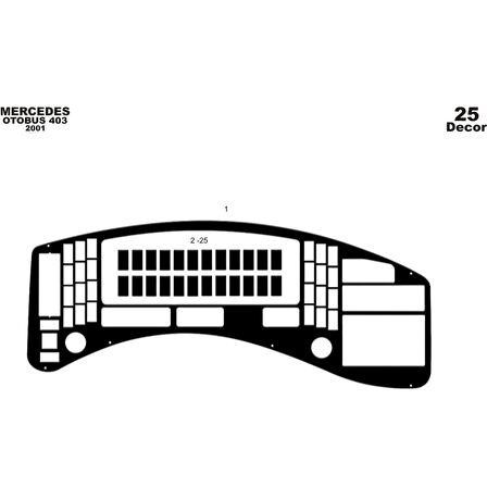 Meriç® Mercedes 403 Ön Torpido Kaplama 25 Parça 2001-2005