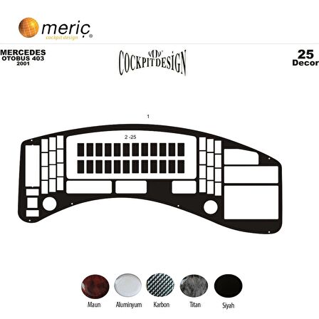 Meriç® Mercedes 403 Ön Torpido Kaplama 25 Parça 2001-2005