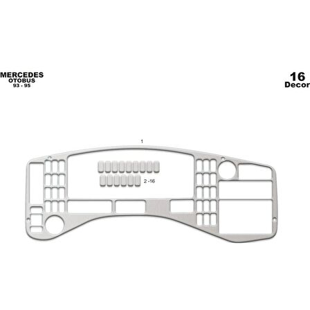 Meriç® Mercedes 403 Ön Torpido Kaplama 16 Parça 1993-2000