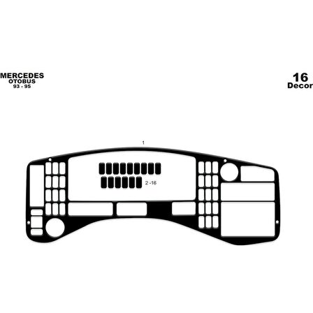 Meriç® Mercedes 403 Ön Torpido Kaplama 16 Parça 1993-2000