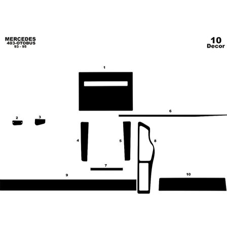 Meriç® Mercedes 403 Ön Torpido Kaplama 10 Parça 1993-1995