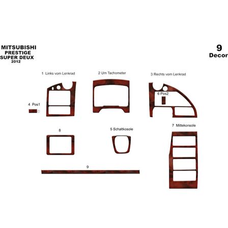 Meriç® Mitsubishi Temsa Prestige Ön Torpido Kaplama 9 Parça 2012-2016