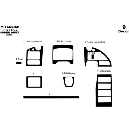 Meriç® Mitsubishi Temsa Prestige Ön Torpido Kaplama 9 Parça 2012-2016