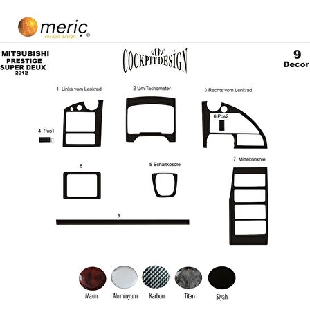 Meriç® Mitsubishi Temsa Prestige Ön Torpido Kaplama 9 Parça 2012-2016