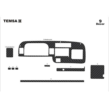 Meriç® Mitsubishi Prestige Ön Torpido Kaplama 9 Parça 1999-2010