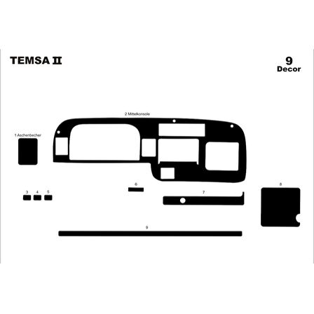 Meriç® Mitsubishi Prestige Ön Torpido Kaplama 9 Parça 1999-2010