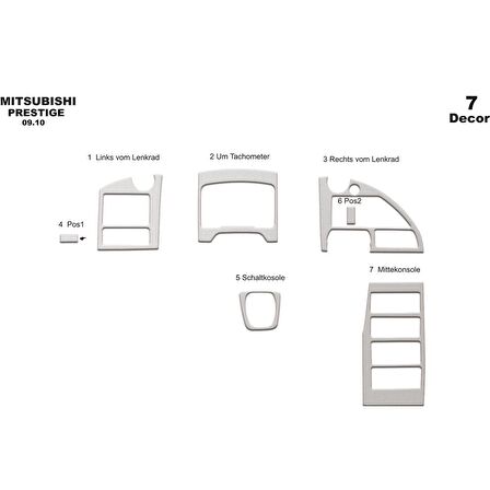 Meriç® Mitsubishi Temsa Prestige Ön Torpido Kaplama 7 Parça 2010-2011