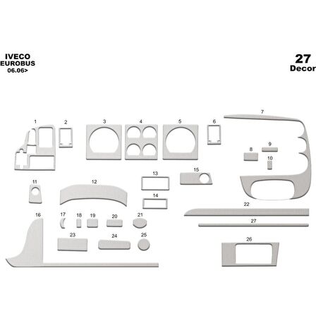 Meriç® Iveco Eurobus Ön Torpido Kaplama 27 Parça 2006-2012