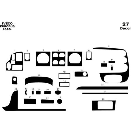 Meriç® Iveco Eurobus Ön Torpido Kaplama 27 Parça 2006-2012