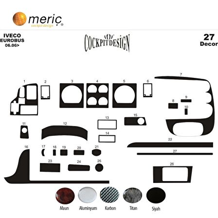 Meriç® Iveco Eurobus Ön Torpido Kaplama 27 Parça 2006-2012