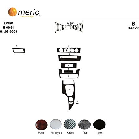 Meriç® Bmw 5 E60 / E61 Ön Torpido Kaplama 8 Parça 2003-2009