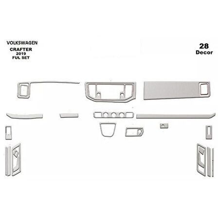 Meriç® Volkswagen Crafter Ön Torpido Kaplama 28 Parça 2020-›