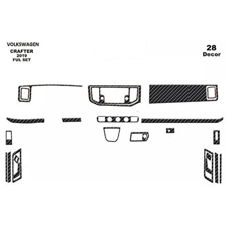 Meriç® Volkswagen Crafter Ön Torpido Kaplama 28 Parça 2020-›
