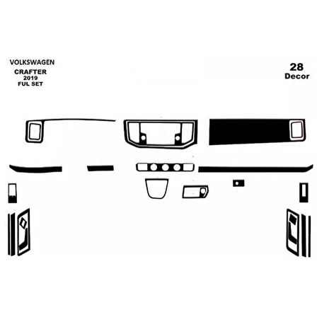 Meriç® Volkswagen Crafter Ön Torpido Kaplama 28 Parça 2020-›
