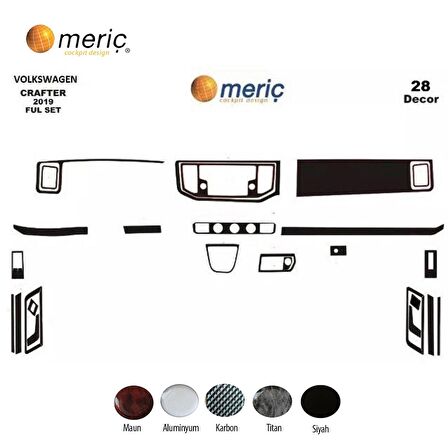 Meriç® Volkswagen Crafter Ön Torpido Kaplama 28 Parça 2020-›