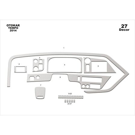 Meriç® Otokar Tempo Ön Torpido Kaplama 27 Parça 2014-›