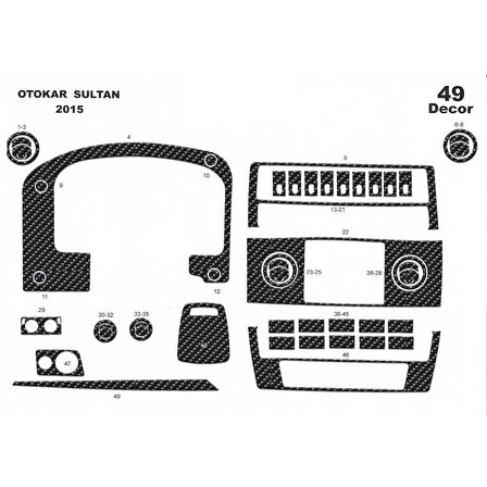 Meriç® Otokar Sultan Ön Torpido Kaplama Full Set 49 Parça 2015-›