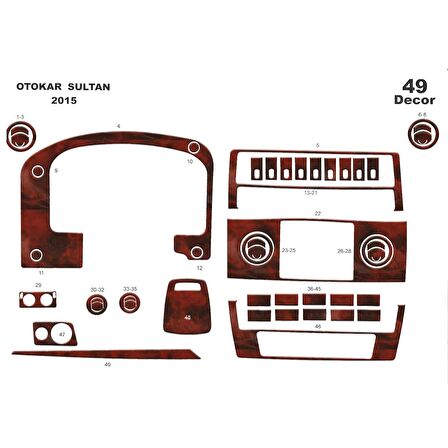 Meriç® Otokar Sultan Ön Torpido Kaplama Full Set 49 Parça 2015-›