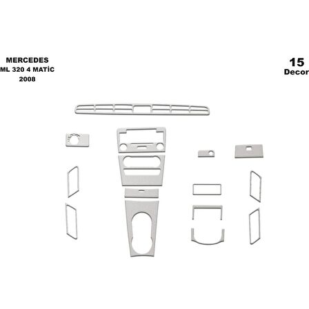 Meriç® Mercedes ML 320 CDI Ön Torpido Kaplama 15 Parça 2010-›