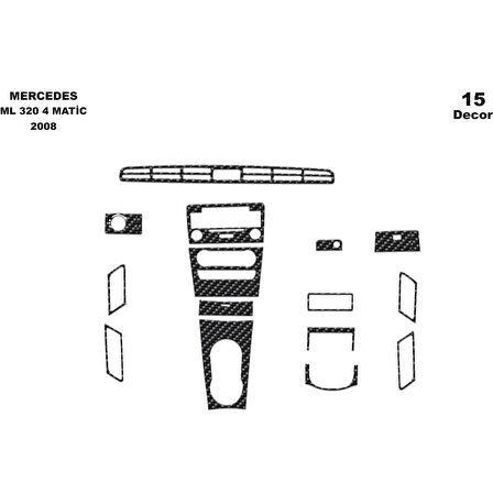 Meriç® Mercedes ML 320 CDI Ön Torpido Kaplama 15 Parça 2010-›