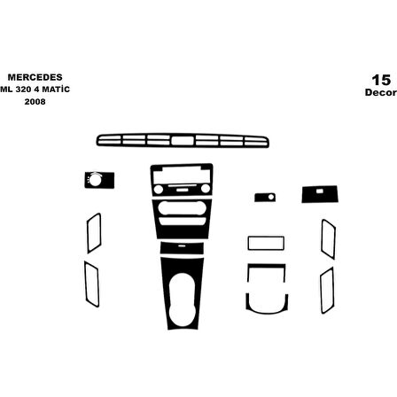 Meriç® Mercedes ML 320 CDI Ön Torpido Kaplama 15 Parça 2010-›