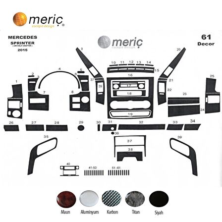 Meriç® Volkswagen Crafter Ön Torpido Kaplama 61 Parça 2006-2019