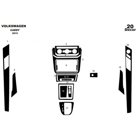 Meriç® Volkswagen Caddy Ön Torpido Kaplama 20 Parça 2015-›