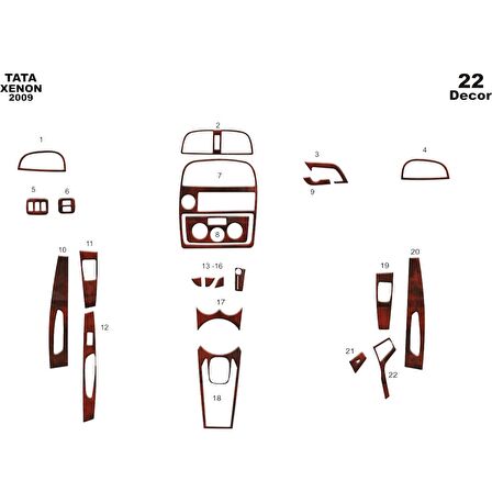 Meriç® Tata Xenon 4x4 Ön Torpido Kaplama 22 Parça 2009-2015