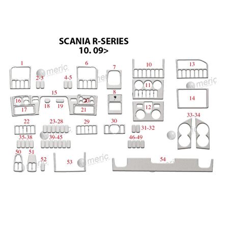Meriç® Scania R Ön Torpido Kaplama 54 Parça 2009-›