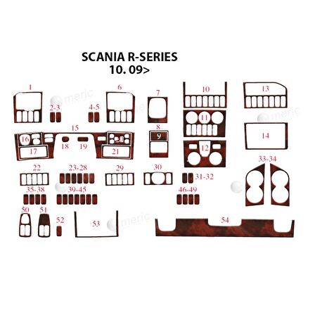 Meriç® Scania R Ön Torpido Kaplama 54 Parça 2009-›