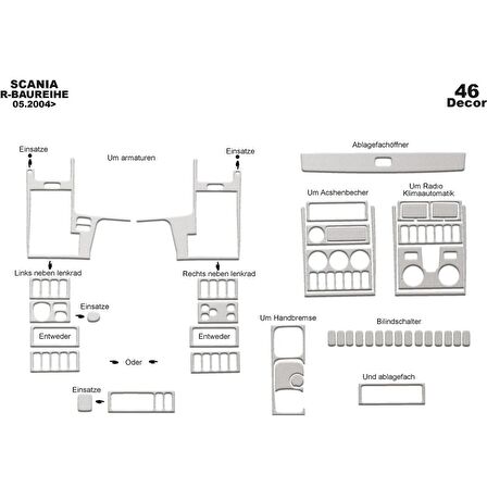 Meriç® Scania R Ön Torpido Kaplama 46 Parça 2004-2009