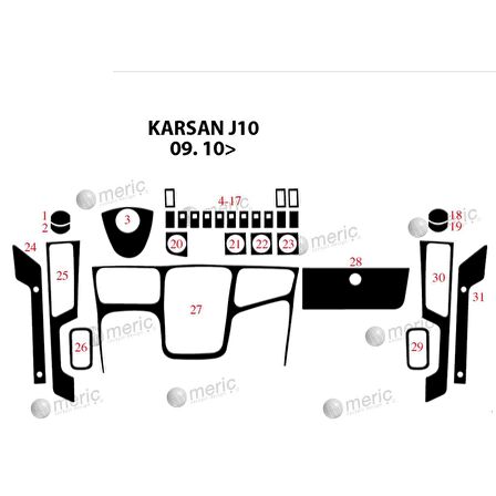 Meriç® Peugeot Karsan J10 Ön Torpido Kaplama 31 Parça 2010-›