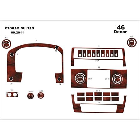 Meriç® Otokar Sultan S Ön Torpido Kaplama 46 Parça 2012-2014